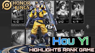 HOU YI  HONOR OF KINGS  HIGHLIGHTS IN RANK GAME  HOU YI FARM LANE HIGHLIGHTS [upl. by Jehial]