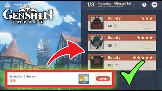 TIPS CARA SELESAIKAN 3 BOUNTY MISI BATTLE PASS GNOSTIC HYMN  Genshin Impact [upl. by Reviere]