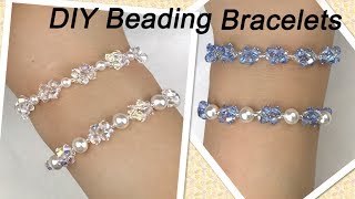 Easy DIY Beading Bracelets with Swarovski Pearls and Swarovski Crystal Bicone Beads [upl. by Rust]