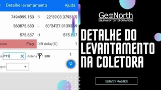 Detalhe do Levantamento no Survey Master  RTK Comnav T300 [upl. by Farwell]