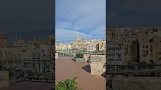 Valletta harbour from roof terrace of Cugo Gran Macina hotel [upl. by Wesle]