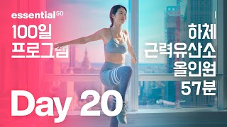 하체  근력 유산소 올인원 운동 홈트  에센셜50 100일 홈트 프로그램  Day 20 [upl. by Parsons]