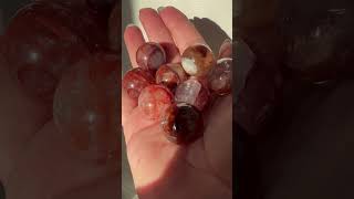 Mini Fire Quartz Spheres  Bespoke Crystals crystals crystalstores firequartz crystalsnz nz [upl. by Kenn784]