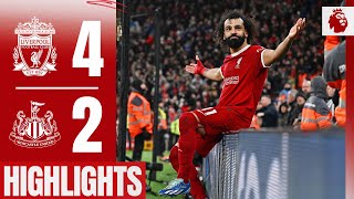 Salah Double Gakpo amp Jones Goals Liverpool 42 Newcastle  Highlights [upl. by Arrak478]