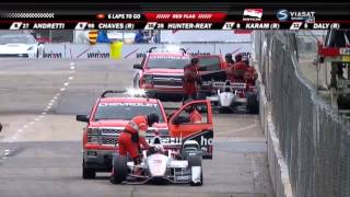 Verizon IndyCar 2015 Detroit Castroneves and Power Crash [upl. by Hong]