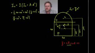 Traagheidsmoment halve cirkel verschuivingsregel [upl. by Negrom516]