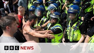 Violent rioting continues in England and Northern Ireland  BBC News [upl. by Aillij439]