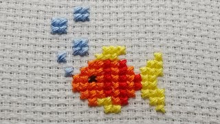 Simple Cross Stitch Pattern  Tutorial for Beginners [upl. by Mccormick642]