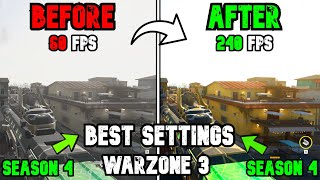 BEST PC Settings for Warzone 3 SEASON 4 Optimize FPS amp Visibility [upl. by Ransome]