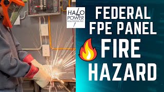 Federal Pacific Federal Pioneer FPE panel fire hazard  Sparks fly but the breaker does not trip [upl. by Schell]