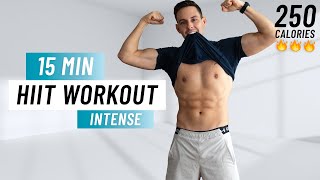 15 Min Intense HIIT Workout For Fat Burn amp Cardio No Equipment No Repeats [upl. by Enitram757]