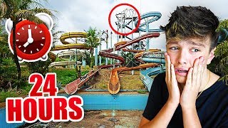 I Spent the Night in an Abandoned Waterpark amp Almost Died 24 Hour Overnight Challenge [upl. by Ailices657]