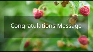 Congratulations Message [upl. by Gilcrest]