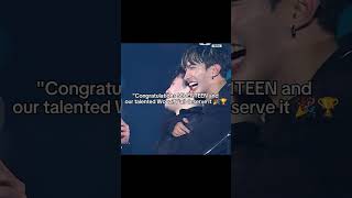 Woozi crying after SEVENTEEN won ARTIST OF THE YEAR at MAMA2024🥹CONGRATS🏆🎉 seventeen kpop [upl. by Ikeda]