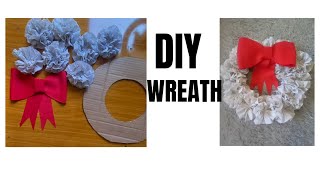 DIY WREATH WITH BOW FOR CHRISTMAS DECORATION [upl. by Sulakcin]