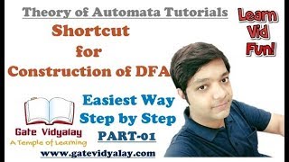 How to construct a DFA in Automata  Shortcut Easiest Way Step by Step  Part01 [upl. by Enivid516]