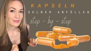 KAPSELN SELBER MACHEN Kapselfüllgerät ANLEITUNG Pulver wird zur Kapsel GELD SPAREN100Stk für 2€ [upl. by Ainej]