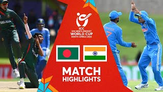 Bangladesh v India  Match Highlights  U19 CWC 2024 [upl. by Carlie382]