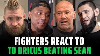 Fighters react to Dricus du Plessis’ win over Sean Strickland UFC297 [upl. by Notaek]