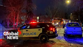 2 Edmonton police officers shot and killed while responding to quotfamily disputequot  FULL [upl. by Colman]