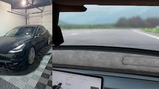 Model 3 amp Y Alcantara Dashboard Deck cover from Hansshow [upl. by Yliah50]