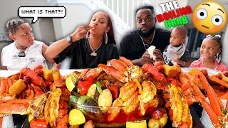 HUGE 500 SPICY SEAFOOD BOIL MUKBANG quotThe Boiling Crabquot QUEEN BEAST FAMILY MUKBANG [upl. by Ramedlav]