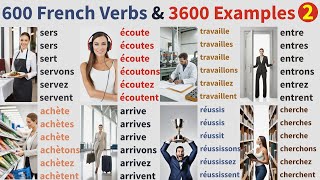 600 French Verbs conjugations amp daily Sentence Examples amp pictures conjugaisons des verbes français [upl. by Annadiane]