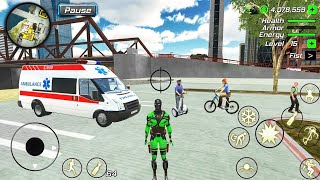 Green Rope Hero Vegas City  Open World Crime Simulator  Android mobile Gameplay [upl. by Eednar790]