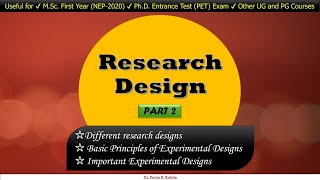 RM10  Research Design Part 2  Types of research design  Basic principles of experimental designs [upl. by Assed736]