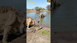 Lions Stuck in Mud Near Crocodile… The Strangest Natural Encounter [upl. by Sabu]