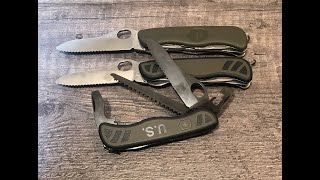 Three Military Folders by Victorinox German Army Swiss Soldiers US Combat Utility Knife [upl. by Neehsuan512]