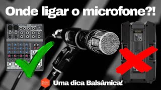 Posso ligar um microfone a uma coluna amplificada  ativa  caixa de som Por que tem menos som [upl. by Haorbed561]