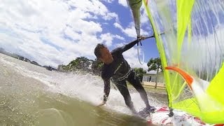 One handed quotHand Washquot Jibe in slow motion  GoPro Hero 3 BE [upl. by Nelrah]