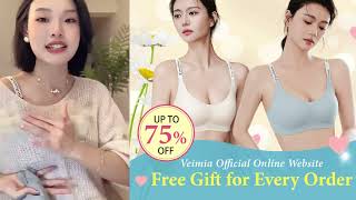 VEIMIA Seamless Wireless Bra Stylish Shoulder Strap Comfort Support To Create Rounded Bust [upl. by Drisko]