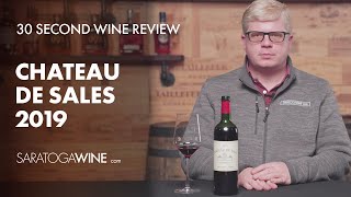 Chateau De Sales Pomerol 2019  30 Second Wine Review [upl. by Drucy]