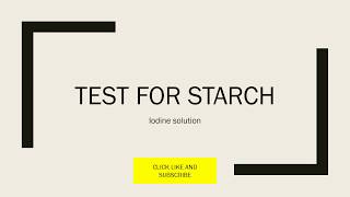 Test for starch Practical [upl. by Eiznik728]