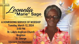 A Homegoing Ceremony for the Life of Leonella Sage [upl. by Euqimod617]