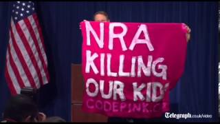 NRA press conference hit by protests [upl. by Guenevere]