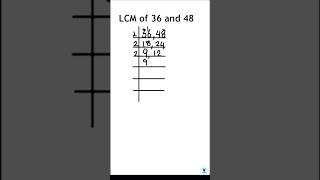 How to find LCM of 36 and 48 using Prime Factorization  short  Lcm of 36 and 48 [upl. by Negem]