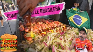 Comiendo COMIDA CALLEJERA en las calles de Sao Paulo  La garnacha que apapacha [upl. by Leith]