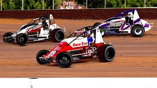 iRacing Dirt NonWinged 410 Sprint Cars at Lernerville Hoosier International Series [upl. by Imalda923]