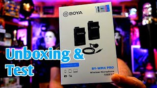 24GHz Wireless Lavalier Microphone System BOYA BYWM4 Wireless Lapel Mic System  Unboxing amp Test [upl. by Adnoryt]