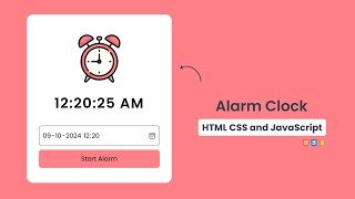 Alarm Clock in HTML CSS amp Javascript  Alarm Clock in Javascript  Code With Harsh [upl. by Joacima]