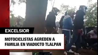 Motociclistas agreden a familia en Viaducto Tlalpan [upl. by Aitnwahs]