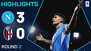 NAPOLIBOLOGNA 30  HIGHLIGHTS  Napoli bounce back in style  Serie A 202425 [upl. by Ateikan]