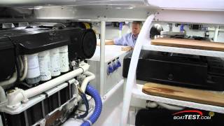 Spencer 70 2011 Convertible Yacht Engine Room Review  By BoatTestcom [upl. by Pul]