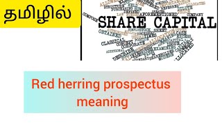 Red herring prospectus meaning in tamil [upl. by Clintock]