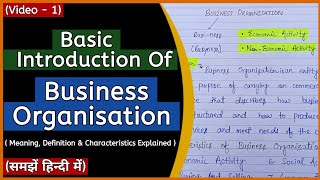 What Is Business Organisation  Introduction Meaning Definition And Characteristics  In Hindi [upl. by Esyle]