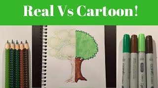 NEW STYLE Half RealHalf Cartoon Speed Drawing [upl. by Asyral311]