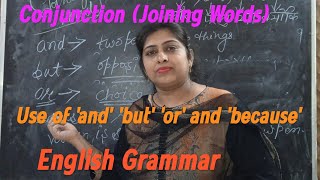 Conjunction  Joining words  AndButOrBecause  English Grammar [upl. by Sapphire936]